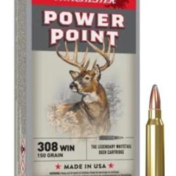 MUNITIONS WINCHESTER CALIBRE 308 WIN POWER POINT 150gr - 9.7g x20