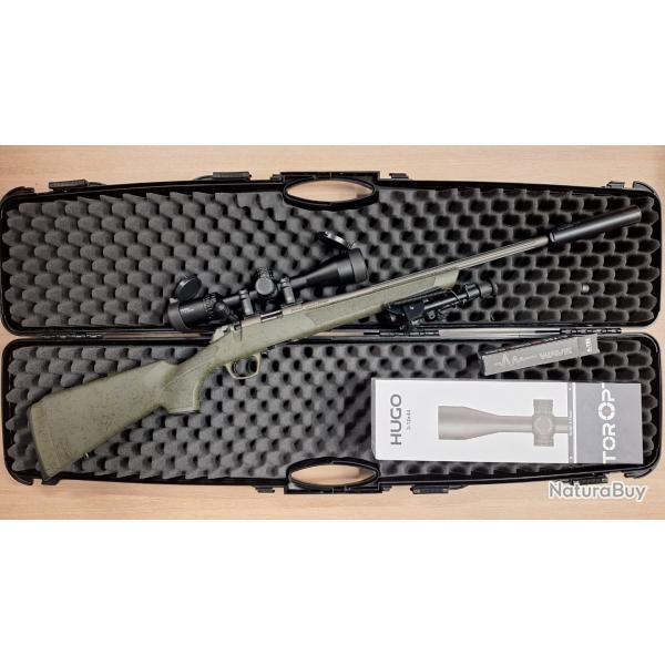 Pack CVA Rimfire XT 22LR + lunette Vector Optics Hugo 3-12x44 + Rds A-TEC + mallette