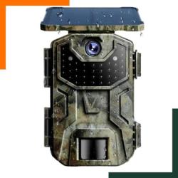 Cam&eacute;ra de chasse solaire 36MP - IP65 - 5200 mAh - 128GO gratuits - Ecran LCD -  Garantie 2 ans