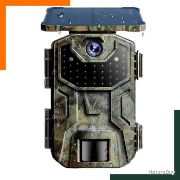 Cam�ra de chasse solaire 36MP - IP65 - 5200 mAh - 128GO gratuits - Ecran LCD -  Garantie 2 ans
