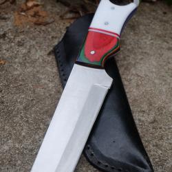 Couteau Karambit Tactical Urbain Lame Tanto Acier Carbone 1055 Satin Manche ABS Etui Fab Artisanale