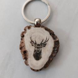 Porte cl&eacute; bois de daim