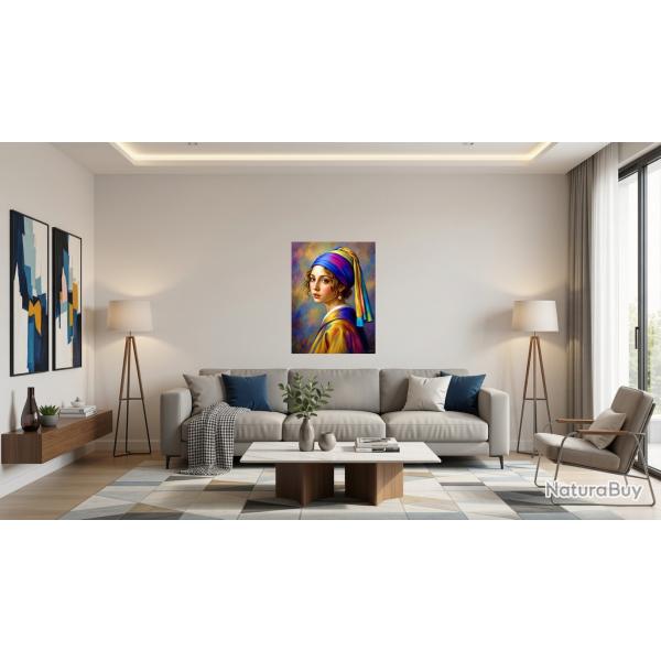 Vermeer 2026 - Peinture N�o Pop Art color�e (80�60 cm)