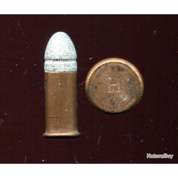 .38 Rim Fire USA - �tui cuivre 19.2 mm - balle plomb 1 gorge mollet�e - marquage : H