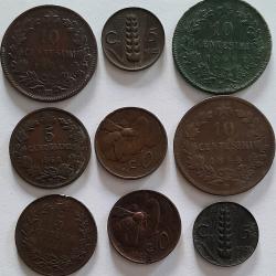Pi&egrave;ce de Monnaie ITALIE LOT de 9 Monnaies pas de double atelier divers