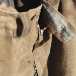 pantalon chasse cuir a bretelle percusion
