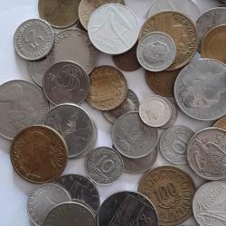 Pi&egrave;ce de Monnaie Monde Lot de plus de 600 Grammes de monnaies monde a voir