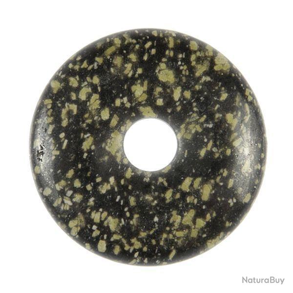 Donut Pi Chinois en porphyre imp�rial vert pour pendentif 5 cm