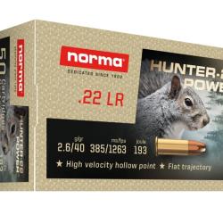 Balles 22 LR Norma Hunter-22 Power