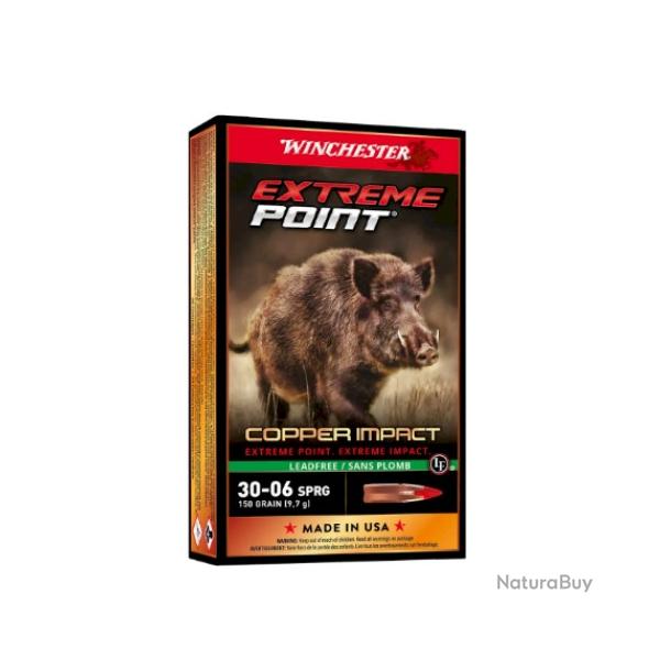 LOT DE 40 MUNITIONS WINCHESTER EXTREME POINT COPPER IMPACT CAL 30 06 180GR