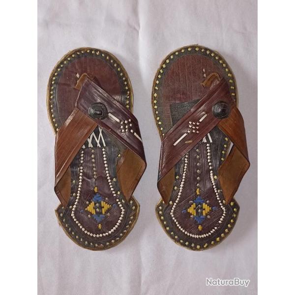 Sandales ethniques na�ls AEF Afrique Saharien vintage