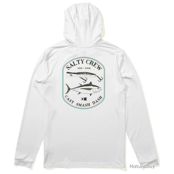 Tee shirt SALTY CREW Surface hooded sunshirt White L