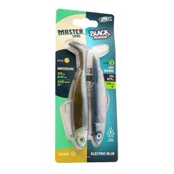 Mix leurre souple FIIISH Master shad / Black minnow 25g Khaki / Electric blue