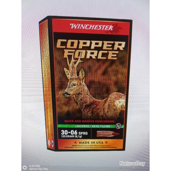 Winchester copper force 30-06 spray 125 grains 20 munitions
