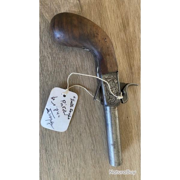 Pistolet de voyage de 1840 canon lisse demontable
