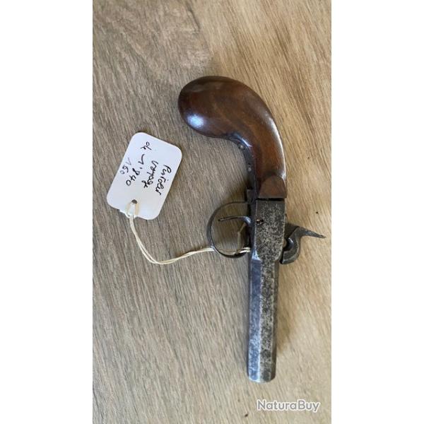 Pistolet de voyage de 1840 Canon octogonal fixe