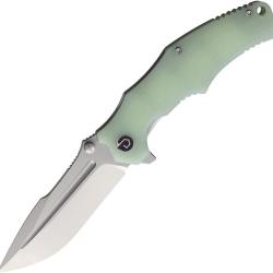 Couteau Defcon Drop Point Lame Acier 14C28N Manche G10 Jade Linerlock Clip TD1004FL