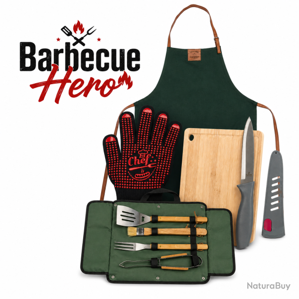 Ustensiles Barbecue X4 M6 - Kit Master BarbecueHero
