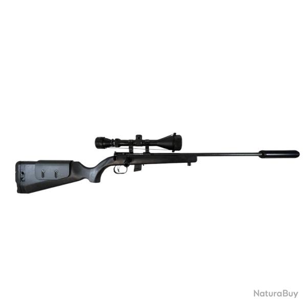Carabine � verrou, VOERE "K15A" cal 22lr, lunette 3-9x40, silencieux, mise � prix 1� sans r�serve