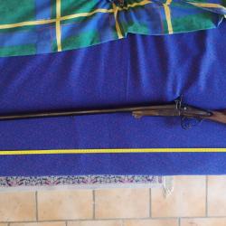 Fusil juxtapos&eacute; &agrave; percussion poudre noire st Etienne. Jaspage.