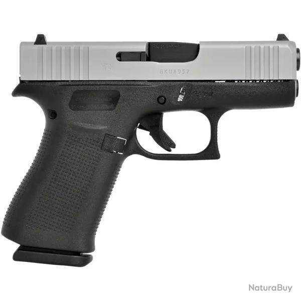 Pistolet Glock 43X Silver Slide - Cal. 9x19 - Silver Noir