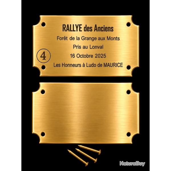 Plaque ECUSSON LAITON VIERGE � graver n� 04 - 70x40*1mm - ELLESS France