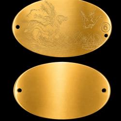 Plaque ECUSSON LAITON VIERGE &agrave; graver n&deg; 06 - 70x40*1mm - ELLESS France