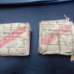 Lot de 2 boites de 10 CARTOUCHES 10.4x38R VETTERLI MODELE 1878. PERCUSSION ANNULAIRE