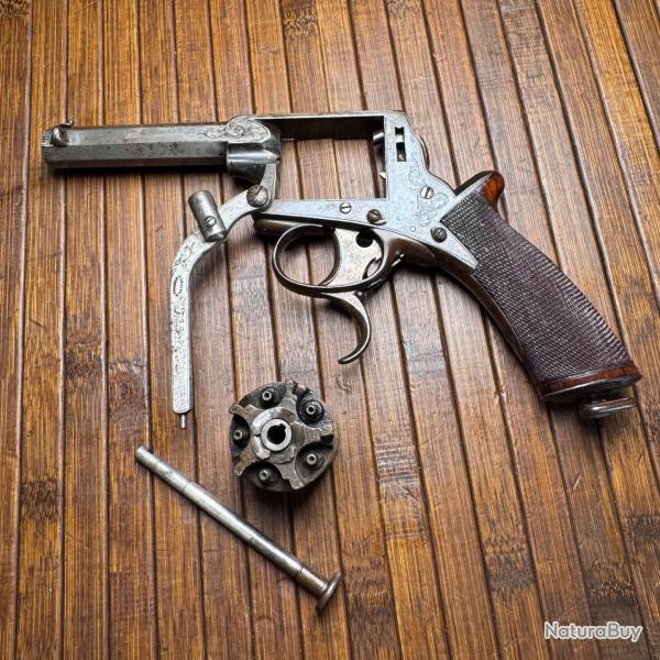 SUPERBE R�VOLVER TRANTER-ADAMS DE LUXE MOD�LE 1856 - CALIBRE 54 - DISTRIBU� PAR LEFAURE � PARIS