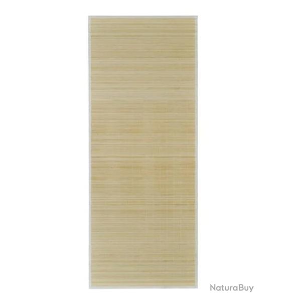 Tapis bambou beige 80x300 cm antid�rapant facile entretien