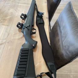 Winchester xpr synth&eacute;tique noire 30-06 filet&eacute;e +rail+colliers diam&egrave;tre 30 +montage et lampe verte