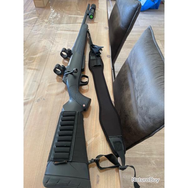 Winchester xpr synth�tique noire 30-06 filet�e +rail+colliers diam�tre 30 +montage et lampe verte