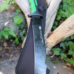 Kukkri Bolo Bowie Machette Elagueur Lame Acier 3Cr13 Manche ABS Green Etui Nylon Ouvrier Forestier