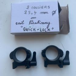 COLLIERS 25,4 mm sur embase Picatinny