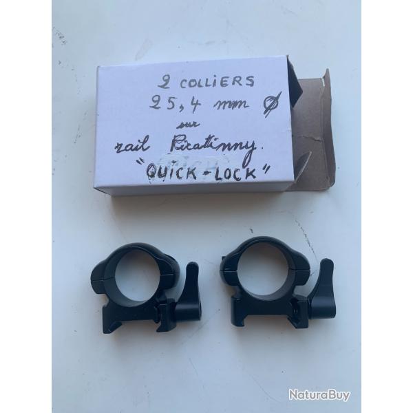 COLLIERS 25,4 mm sur embase Picatinny