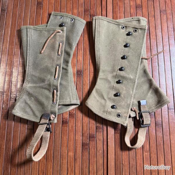 Paire de Gu�tres US Am�ricain 2R M-1938  Equipement USA WW2 1939/1945