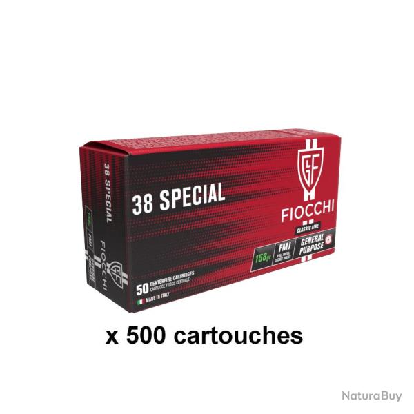 VENTE FLASH Munitions 38 Special Fiocchi FMJ 158 grains / 500