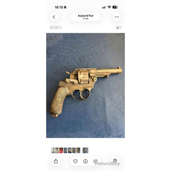 Vends revolver r�glementaire fran�ais MAS Chamelot Delvigne 1874