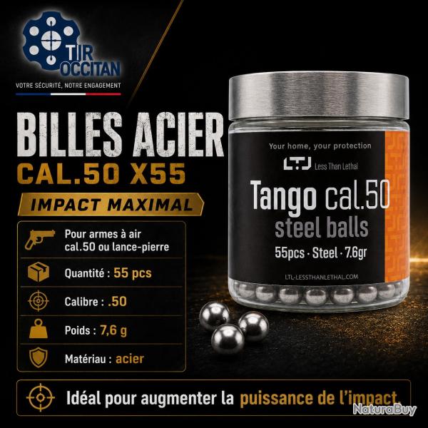 BILLES TANGO ACIER 7.6G CAL 50 X50
