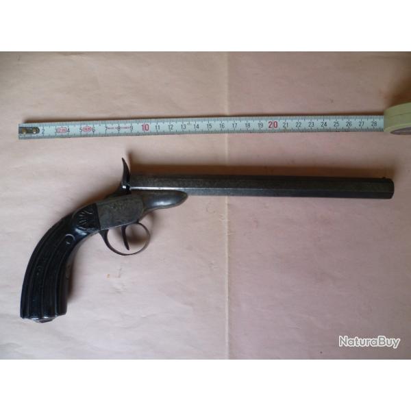 PISTOLET DE SALON  DE GILLES MARIETTE EN CALIBRE 6 MM FLOBERT (AUSSI 5.5 MM), BON FONCTIONNEMENT
