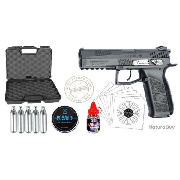 Pack pistolet � plomb CO2 4,5 mm ASG CZ P-09 - Blowback (3.7 joules)