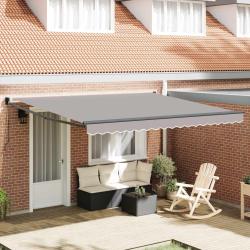Auvent r&eacute;tractable Gris clair 400 &times; 300 cm