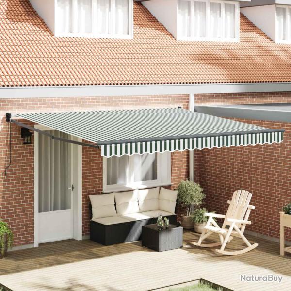 Auvent r�tractable Vert et blanc 400 � 300 cm