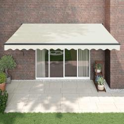 Auvent r&eacute;tractable cr&egrave;me 4x3 m tissu et aluminium