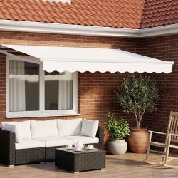 Auvent r&eacute;tractable &eacute;lectrique Blanc 3,5 x 2 m
