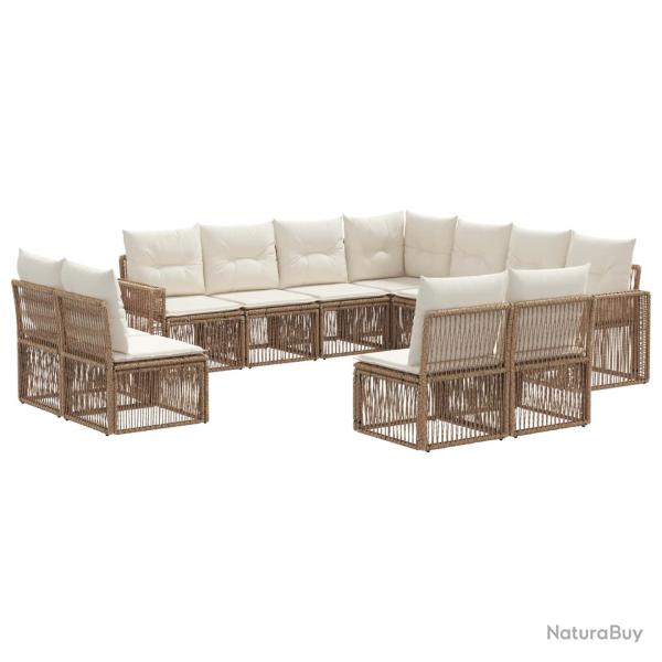 Ensemble de canap� de 11 pcs Beige et blanc cr�me