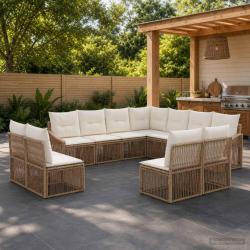 Ensemble de canap&eacute; de 11 pcs Beige polyrotin