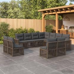Ensemble de canap&eacute; de 11 pcs Gris et Gris fonc&eacute;
