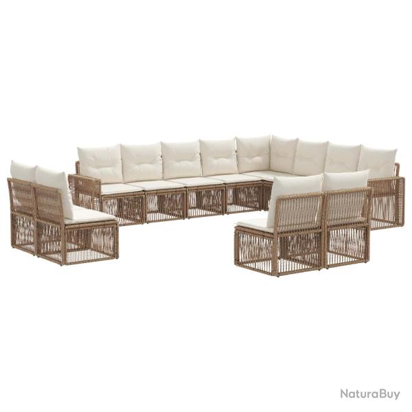 Ensemble de canap� de 12 pcs Beige et blanc cr�me
