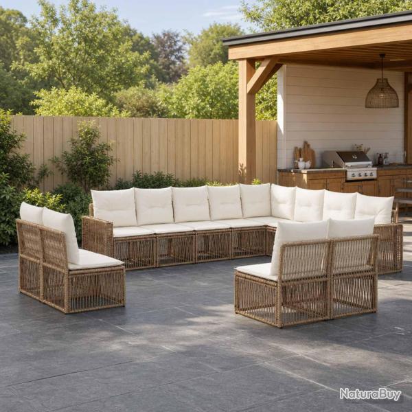 Ensemble de canap� de 12 pcs Beige et blanc cr�me